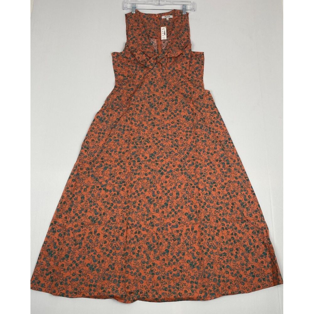 Madewell Stephanie Dress Twist-Front Midi Dress Floral Sunset Haze Size 14‎ NEW